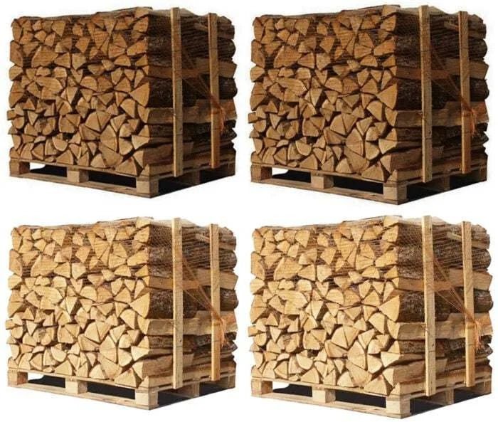 4 X Palettes (2 chêne blanc + 2 Hêtre/Charme) – Bûches de 50 cm