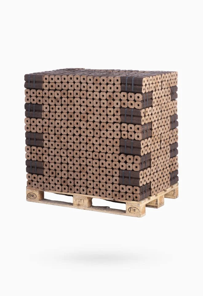 Briquettes Cylindriques Percées Haute Flamme (Palette 960 kg)
