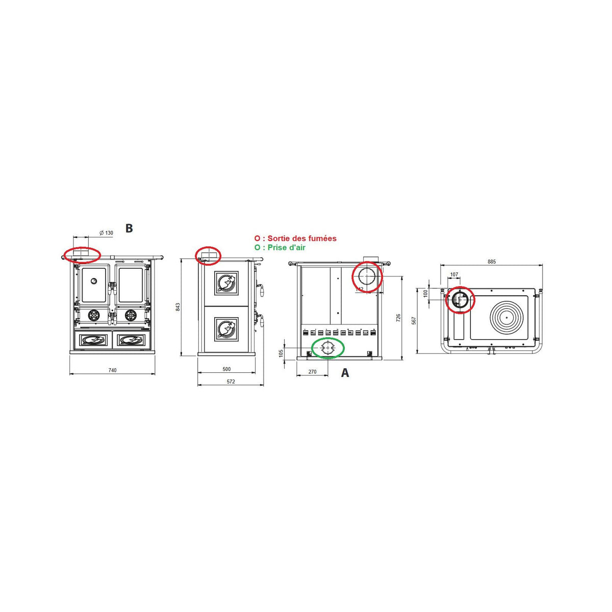Cuisinière à bois LA NORDICA Rosetta SX.16 Ceramica 7,9 kW – habillage céramique – Image 6