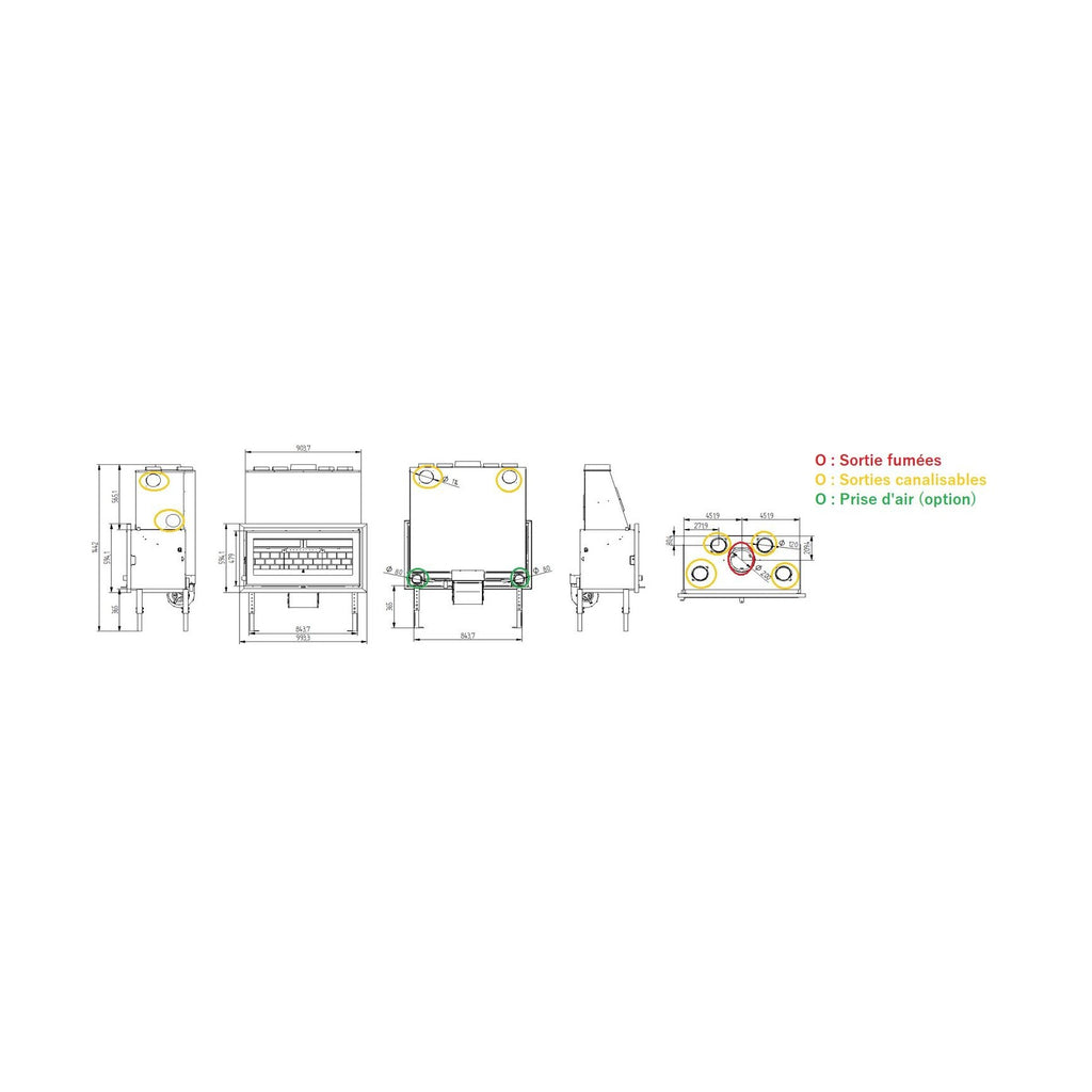 Insert à bois canalisable FIREMATIC Ontario 14,5 kW – vision panoramique, 390 m³ – Image 5