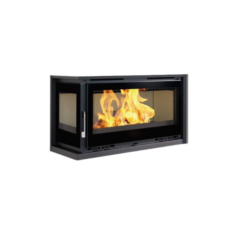 Insert à bois d'angle ventilé FIREMATIC Eden-I 13,3 kW – 2 faces, 4 sorties canalisables – Image 3