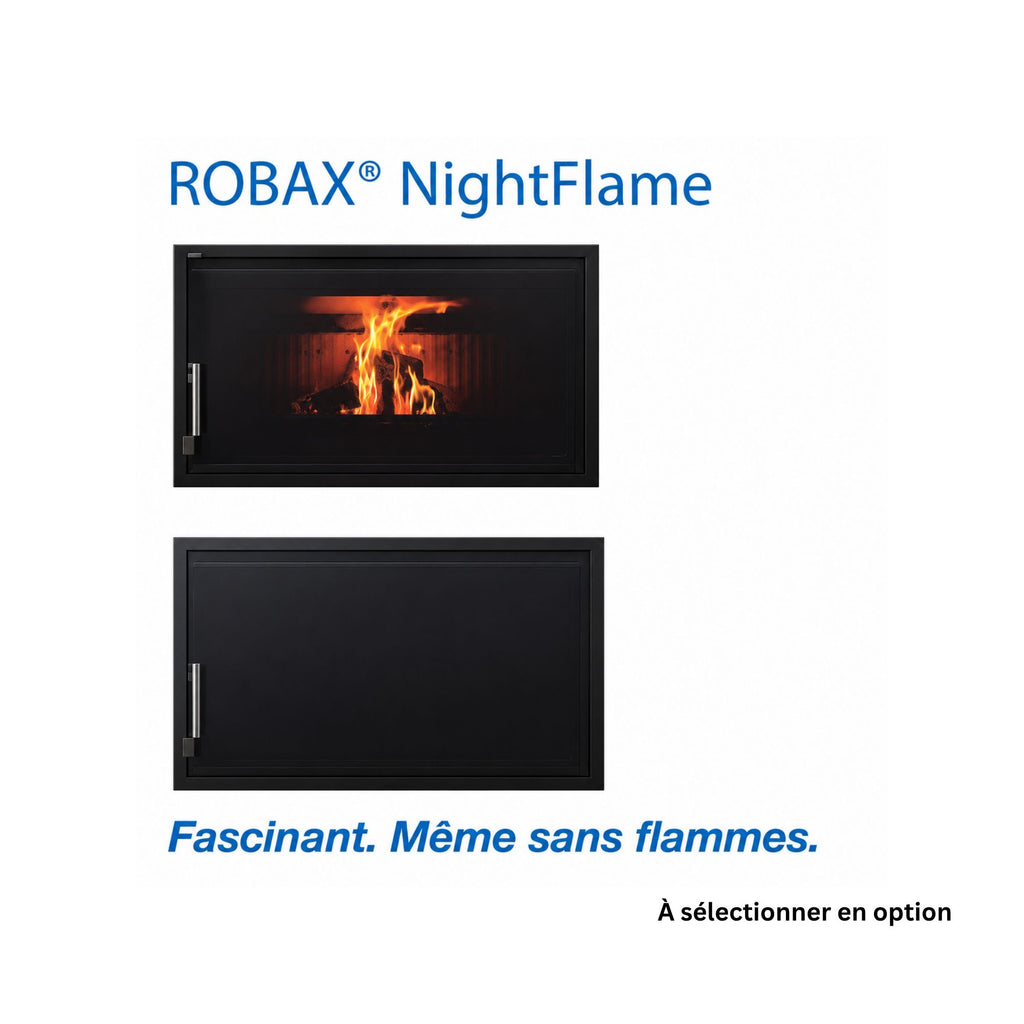 Insert à bois d'angle ventilé FIREMATIC Eden-I 13,3 kW – 2 faces, 4 sorties canalisables – Image 4
