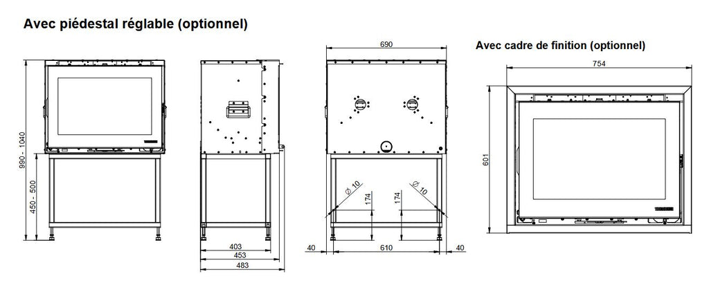 Insert à bois THERMOROSSI Skyline 540 – 7,9 kW pour cheminée, bûches 50 cm – Image 7