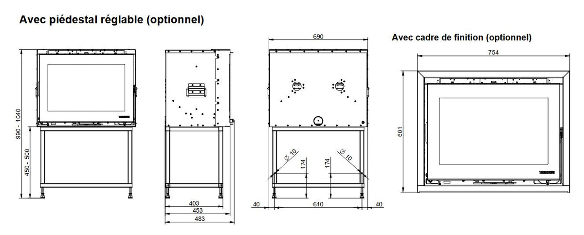 Insert à bois THERMOROSSI Skyline 540 – 7,9 kW pour cheminée, bûches 50 cm – Image 7