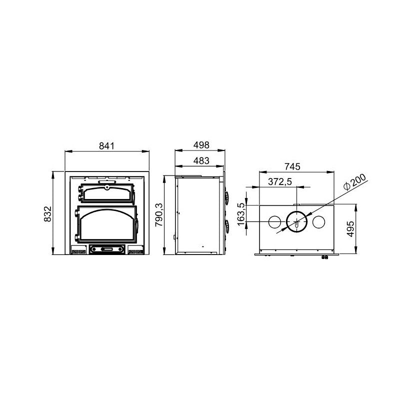 Insert à bois canalisable BRONPI Everest 15 kW – chauffage multi-pièces, bûches 65 cm – Image 5