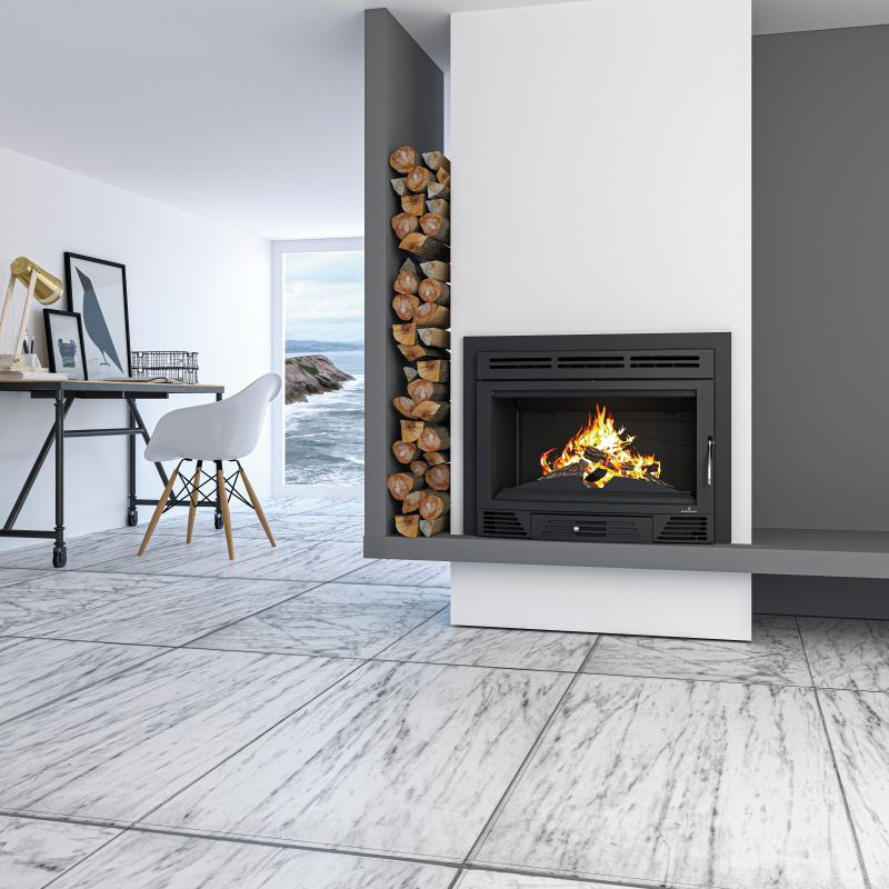 Insert à bois canalisable BRONPI Madrid 16,5 kW – grands volumes, bûches 65 cm
