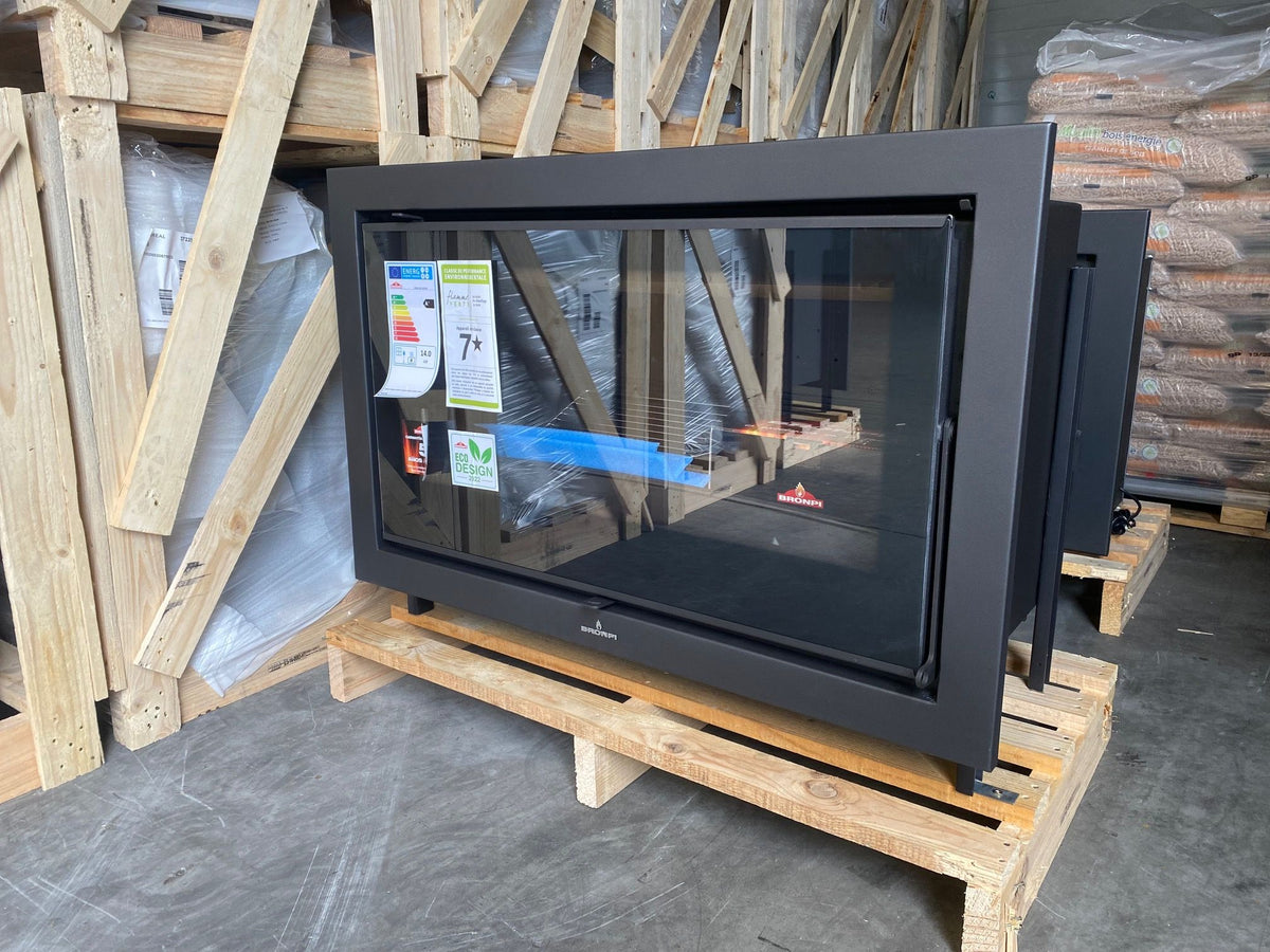 Insert à bois canalisable BRONPI Paris 70 Vision 12 kW – large vitre, Flamme Verte 7* – Image 4