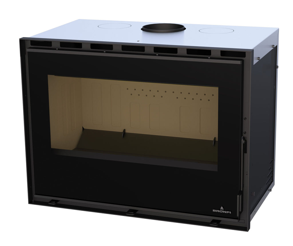 Insert à bois ventilé BRONPI Cairo 70 12 kW – raccordable air extérieur, bûches 60 cm – Image 2