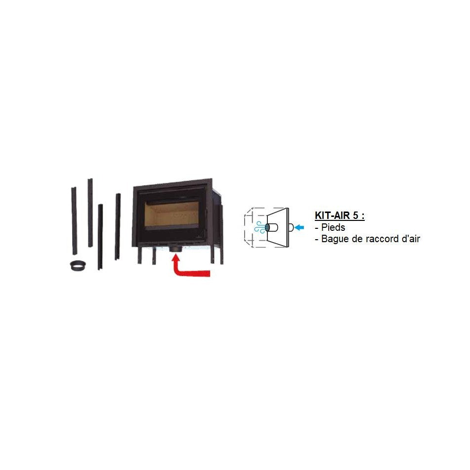 Insert à bois ventilé BRONPI Cairo 70 12 kW – raccordable air extérieur, bûches 60 cm – Image 6