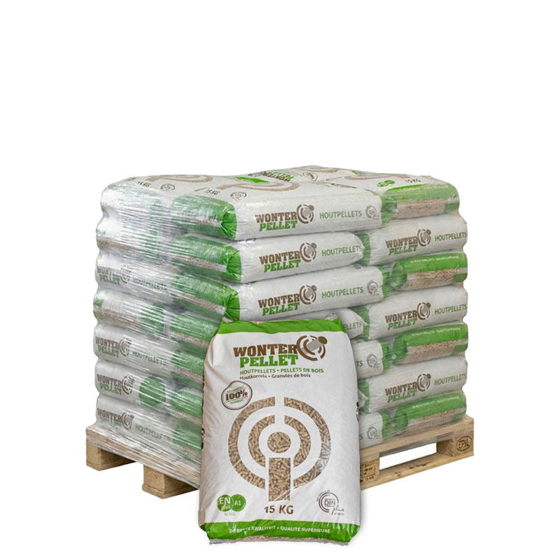 Granulés de Bois / Pellets Premium (Demi-Palette 33 sacs - 495 kg)