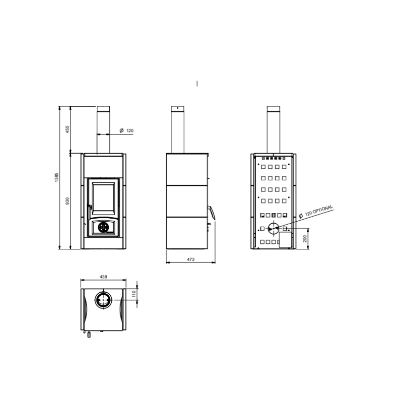 Poêle à bois Asia - 7 Kw