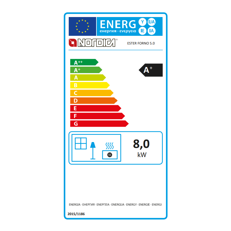 Poêle à bois avec four Ester Forno Evo pierre vulcan - 8 Kw