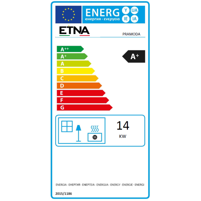 Poêle à bois avec four et plaque de cuisson Pramoda - 14 Kw