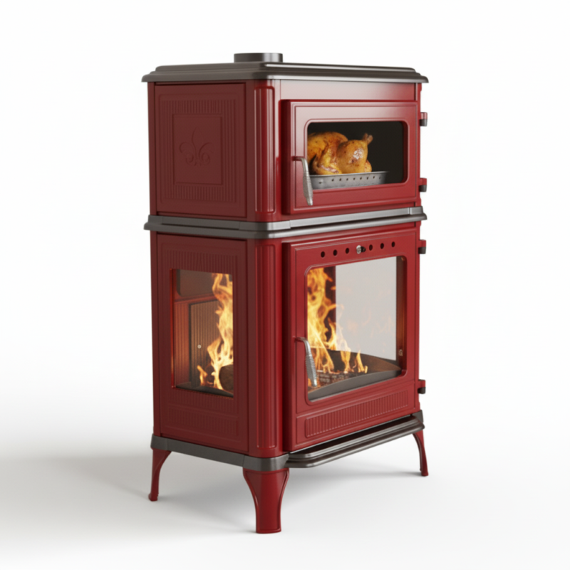 Poêle à bois avec four Granite Pop - 11 Kw
