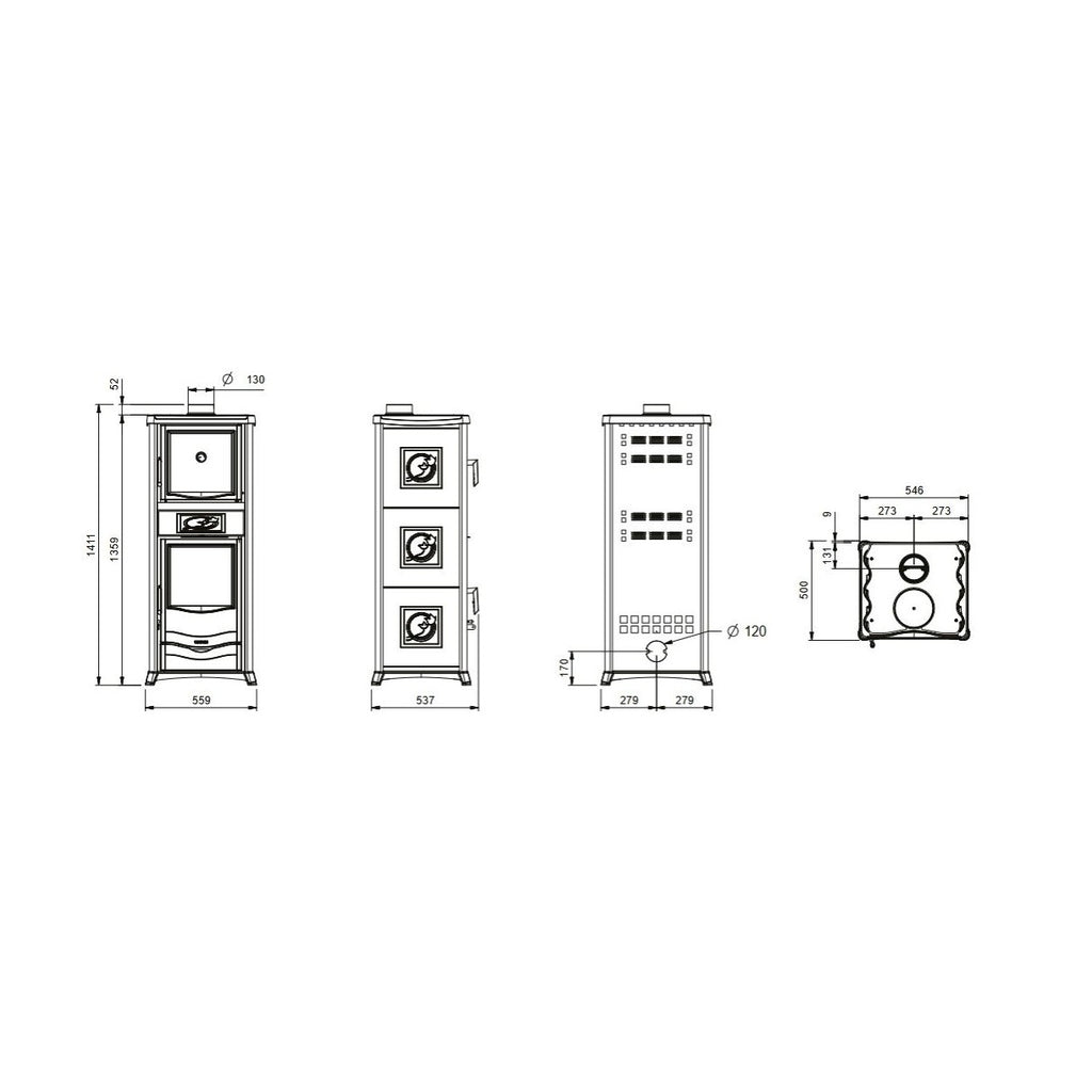 Poêle à bois avec four LA NORDICA Rossella Plus Forno.165 Ceramica 9,4 kW – Image 11