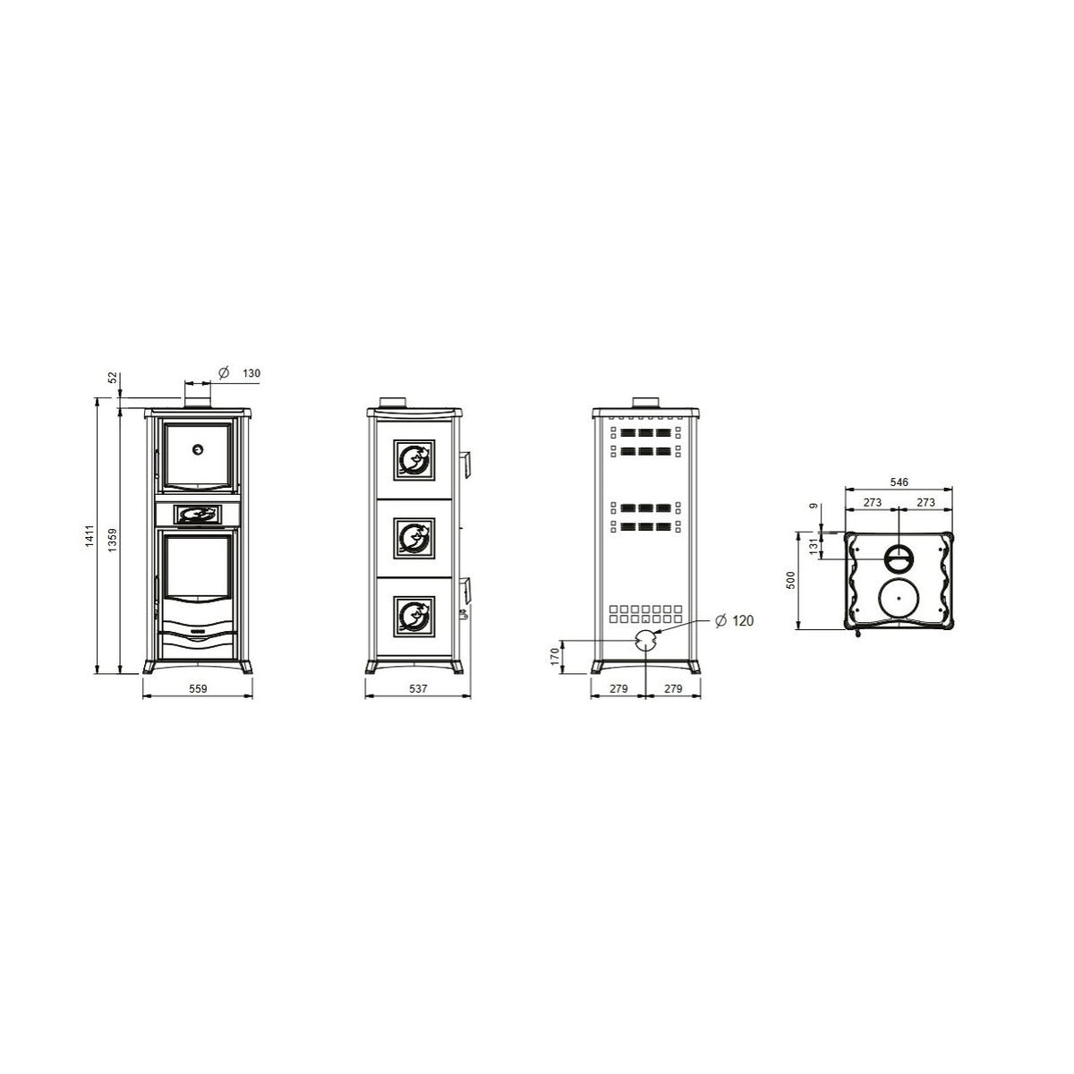 Poêle à bois avec four LA NORDICA Rossella Plus Forno.165 Ceramica 9,4 kW – Image 11