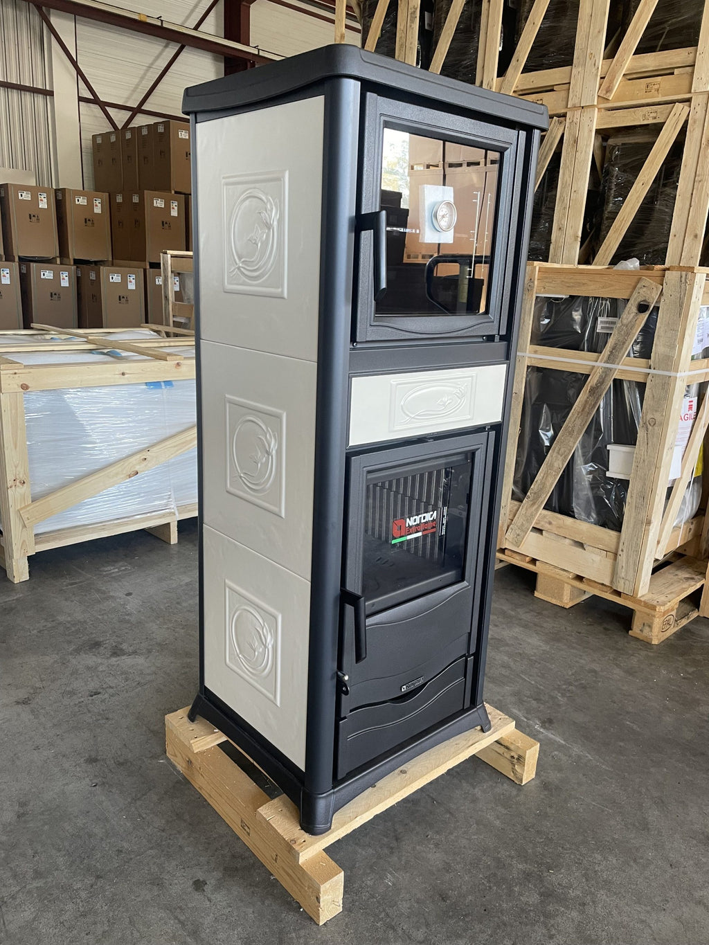 Poêle à bois avec four LA NORDICA Rossella Plus Forno.165 Ceramica 9,4 kW – Image 6