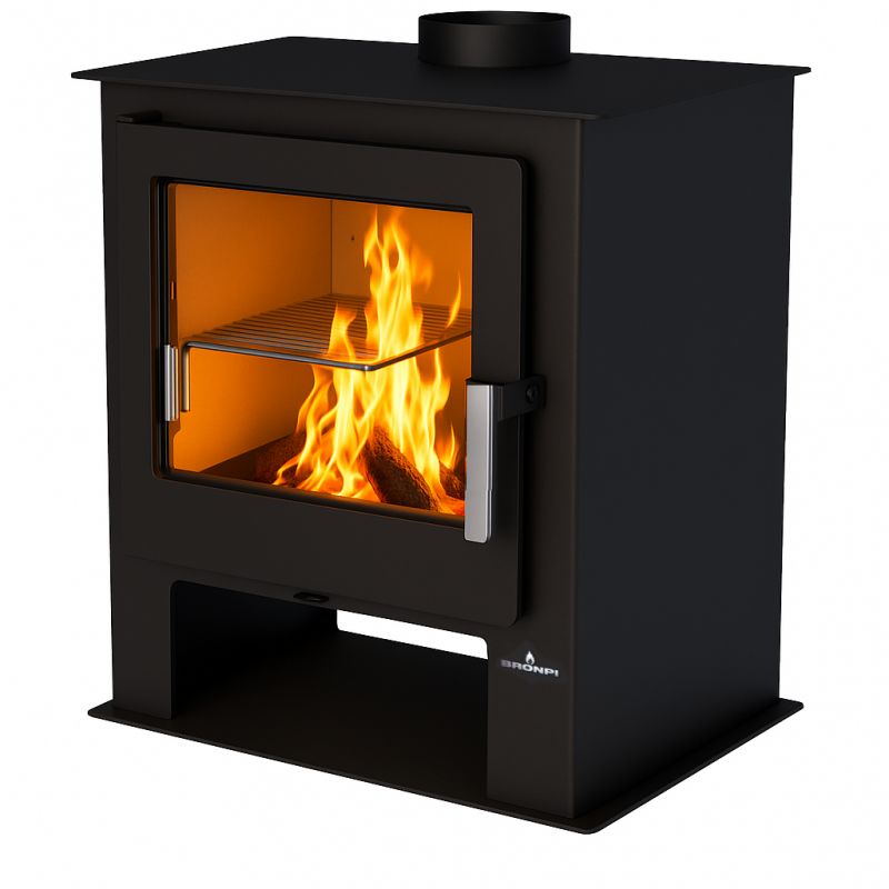 Poêle à bois BRONPI Gijon 9 kW – design moderne, Flamme Verte 7*, EcoDesign 2022