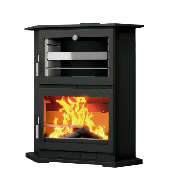 Poêle à bois d'angle avec four FIREMATIC Tucson 10,9 kW – four inox 4 étages – Image 2