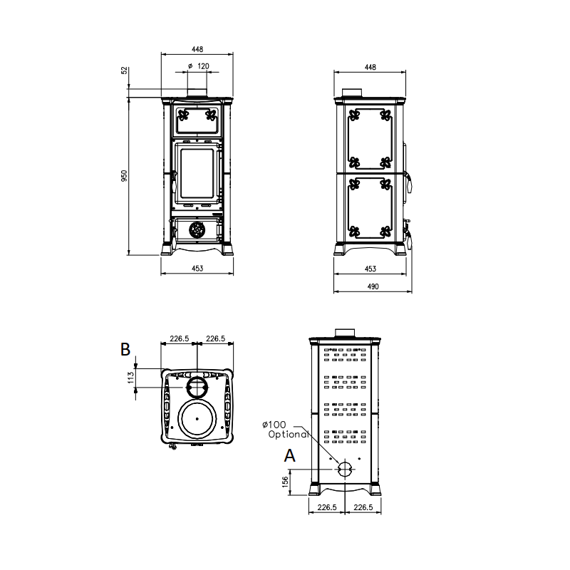 Poêle à bois Emiliana - 6,5 Kw