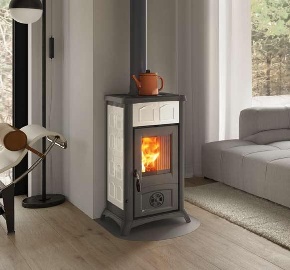 Poêle à bois en faïence LA NORDICA Gemma Lean Ceramica 6 kW – puissance modulable