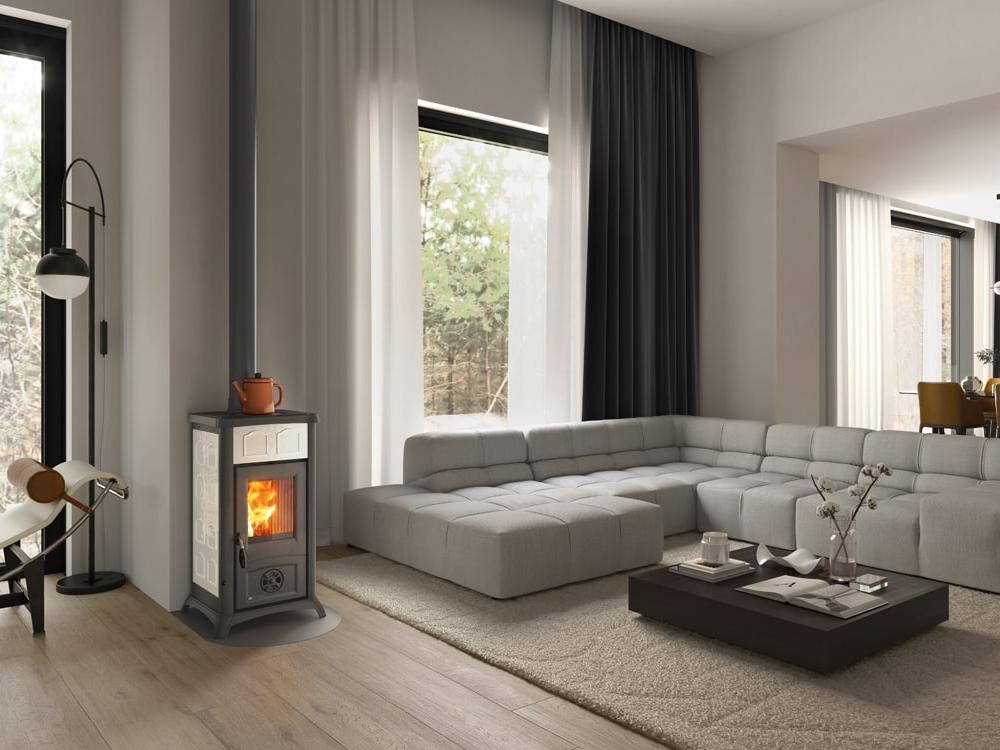 Poêle à bois en faïence LA NORDICA Gemma Lean Ceramica 6 kW – puissance modulable – Image 5