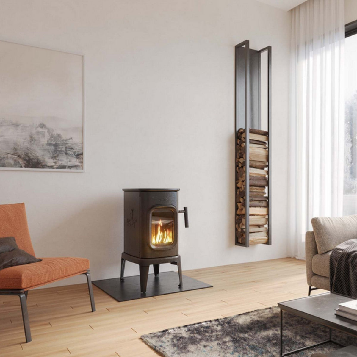 Poêle à bois en fonte DOVRE Saga 101 7,5 kW – design intemporel, EcoDesign 2022 – Image 4