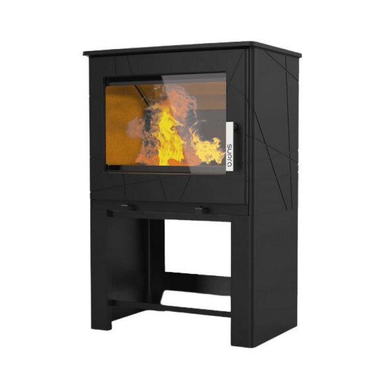 Poêle à bois étanche en fonte SUPRA Adam Bûcher 7,3 kW – range-bûches, Flamme Verte 7* – Image 2