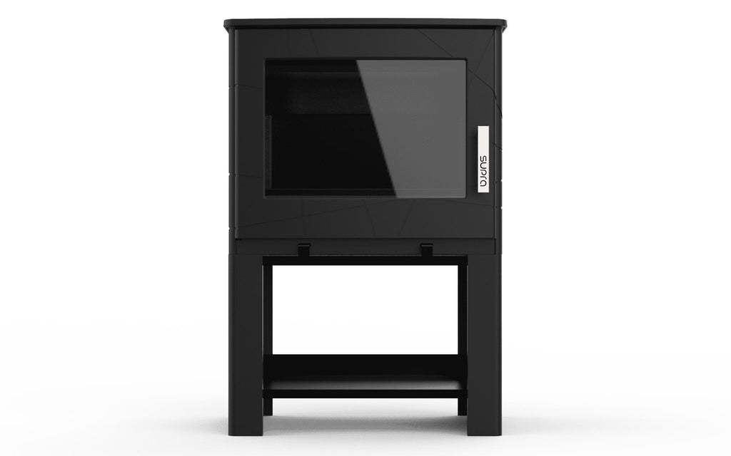 Poêle à bois étanche en fonte SUPRA Adam Bûcher 7,3 kW – range-bûches, Flamme Verte 7* – Image 3