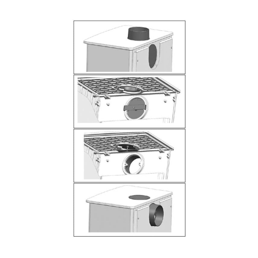 Poêle à bois étanche en fonte SUPRA Adam Bûcher 7,3 kW – range-bûches, Flamme Verte 7* – Image 6