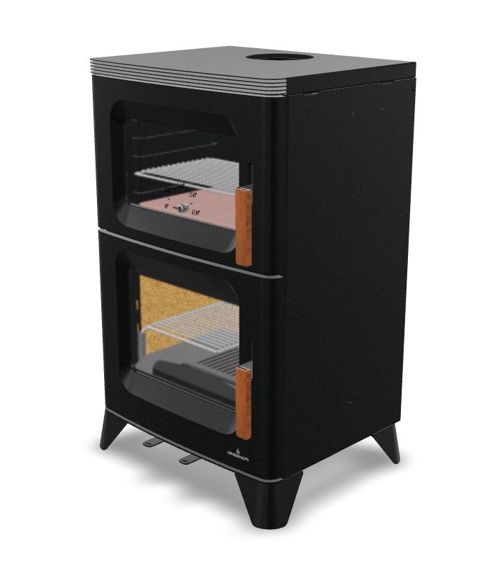 Poêle à bois avec four BRONPI Hilton-H 14 kW – chauffage et cuisson, EcoDesign 2022 – Image 3