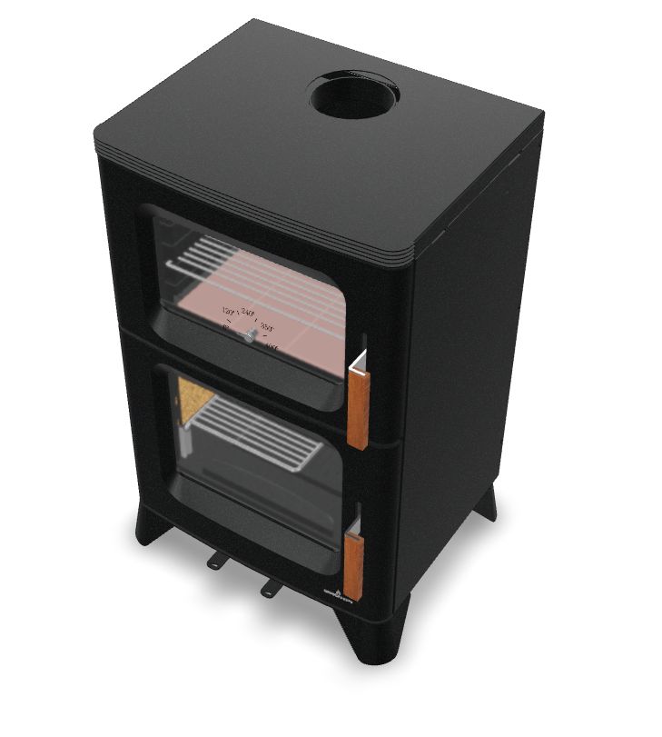 Poêle à bois avec four BRONPI Hilton-H 14 kW – chauffage et cuisson, EcoDesign 2022 – Image 4