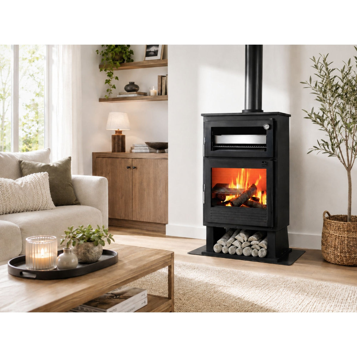 Poêle à bois avec four BRONPI Murano R 14 kW – chauffage et cuisson, bûches 62 cm – Image 16