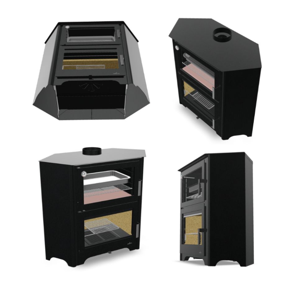 Poêle à bois avec four BRONPI Murano R 14 kW – chauffage et cuisson, bûches 62 cm – Image 4
