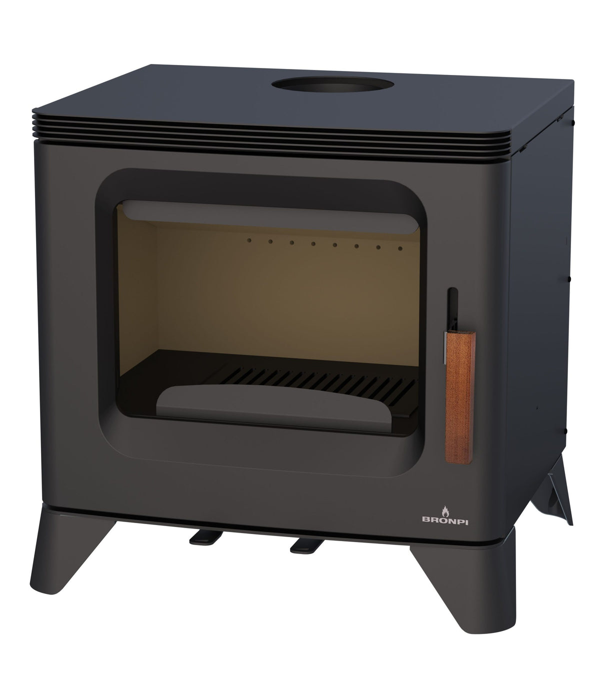 Poêle à bois BRONPI Orly 6 kW raccordable – compact, bûches 55 cm – Image 2
