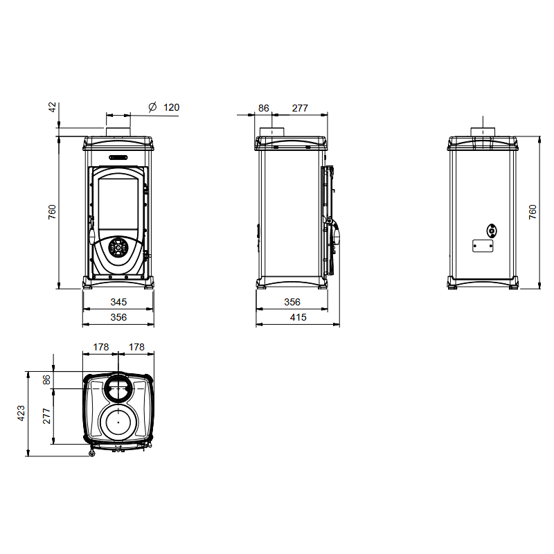 Poêle à bois Super Junior - 5,7 Kw