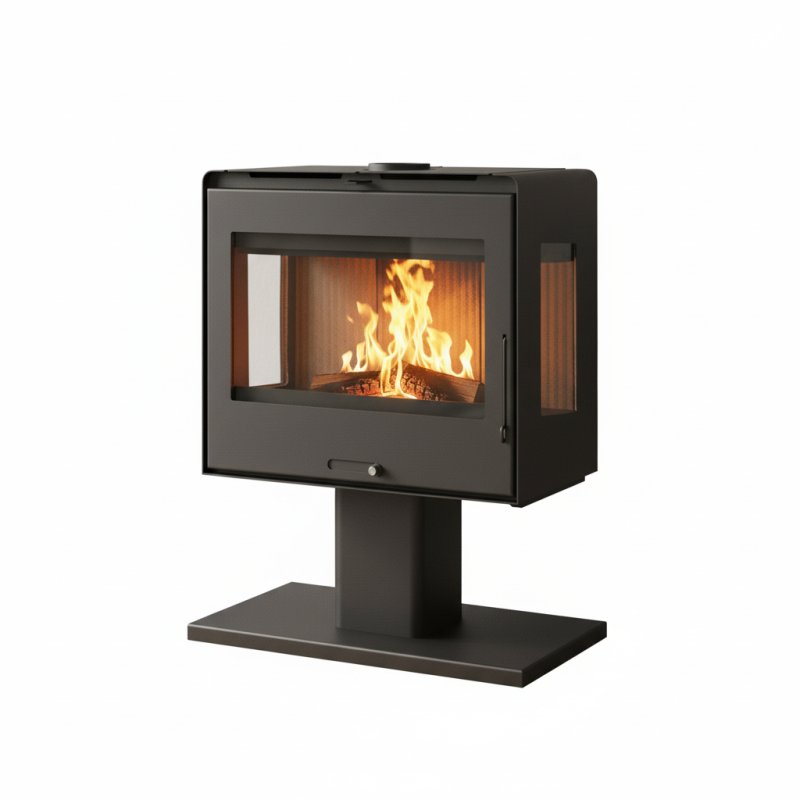 Poêle à bois vue panoramique Helia - 10 Kw