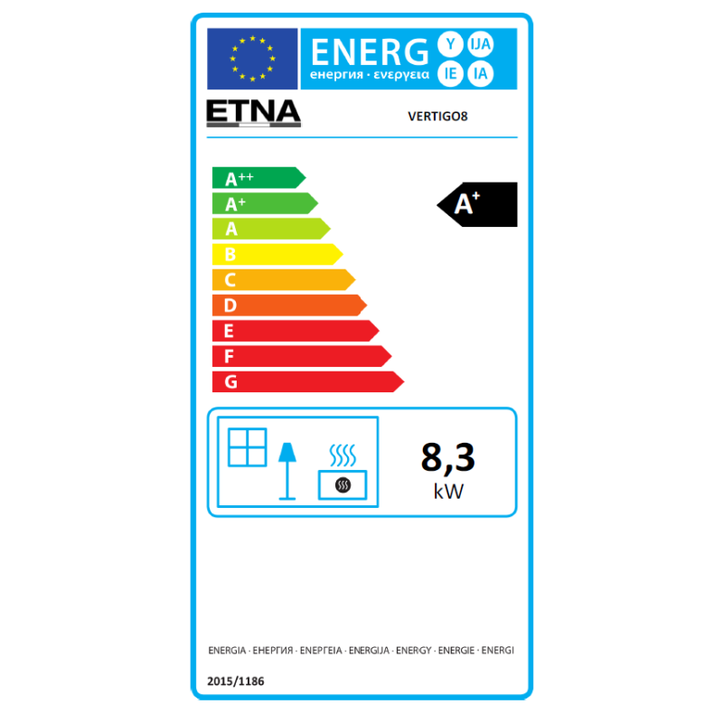 Poêle à granulés étanche - Vertigo - ETNA - 9,2 Kw