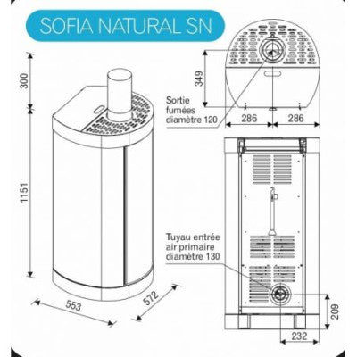 Poêle à granulés sans électricité étanche SOFIA SN Blanc