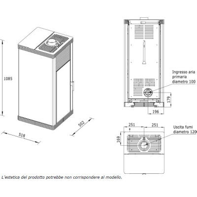 Poêle à granulés sans électricité étanche VERONICA SN Bronze