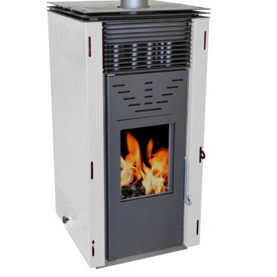 Poêle à granulés sans électricité FIORELLA Blanc 8,8 kW AVEC VENTILATION