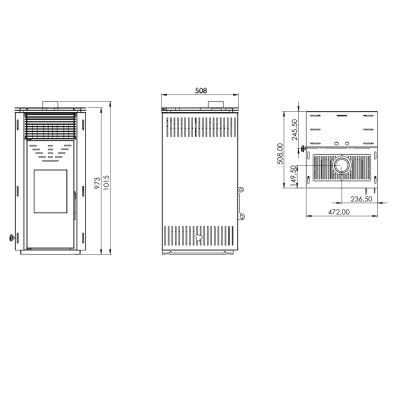 Poêle à granulés sans électricité FIORELLA Blanc 8,8 kW AVEC VENTILATION