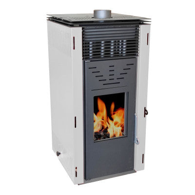 Poêle à granulés sans électricité FIORELLA Blanc 8,8 kW SANS VENTILATION